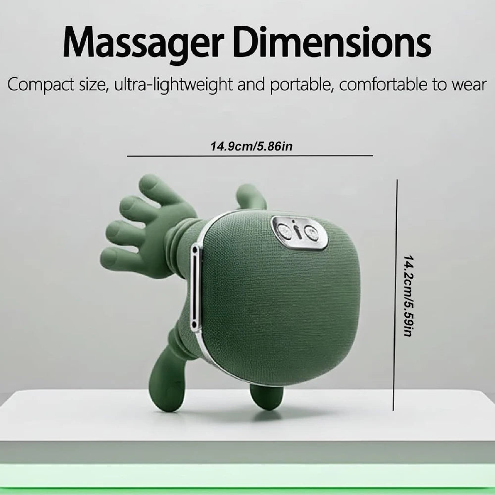Neck Shoulder Massager with Heat,4D Bionic Fingers Simulate Real Palm Massage,3 Intensities&2 Heat Settings,Relax Muscle Tension