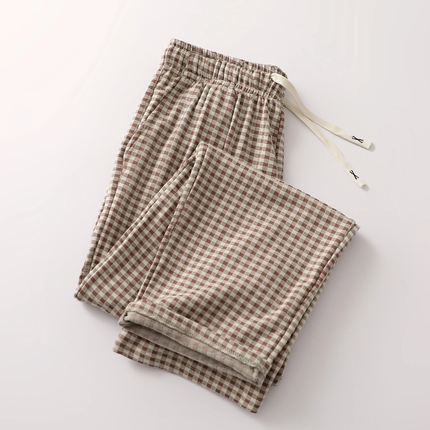Comfortable Men's Plaid Velvet Sleep Pants Loose Straight Leg Long Pants Warm Cozy Autumn Winter Home Clothes Coral Velvet Fa...