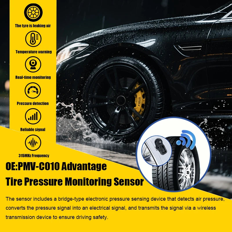 4PCS 315MHz Tire Pressure Monitoring Sensor TPMS PMV-C010 for Toyota Yaris Camry Corolla Lexus NX RX Compatible with 4260706020