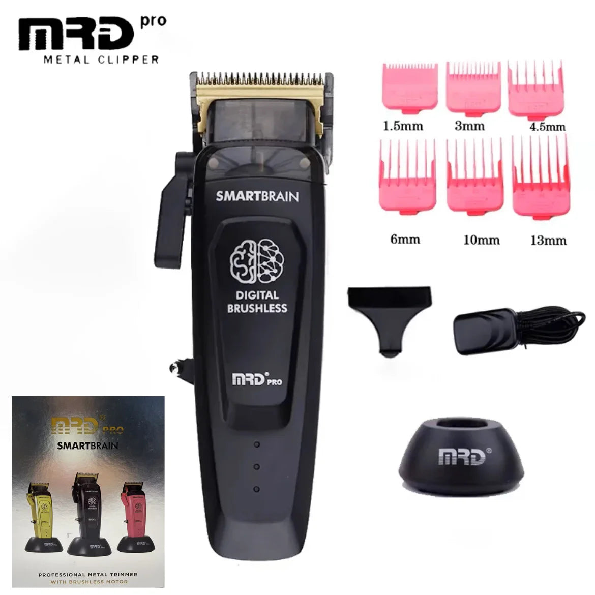 HC-90-4 MRD Smart Brain Hair Clipper Men's Professional Full Metal Lift Height Torque Digital Brushless Motor Cordless Trimmer
