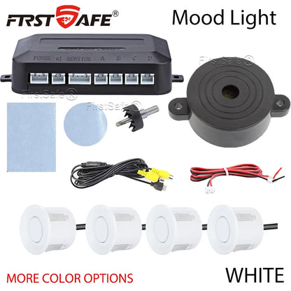 22mm Flat Sensor CVBS Vehicle Mounted Video Visual Parking Backup Radar Distance Alarm Universal Auto Safety Auxiliary Kit