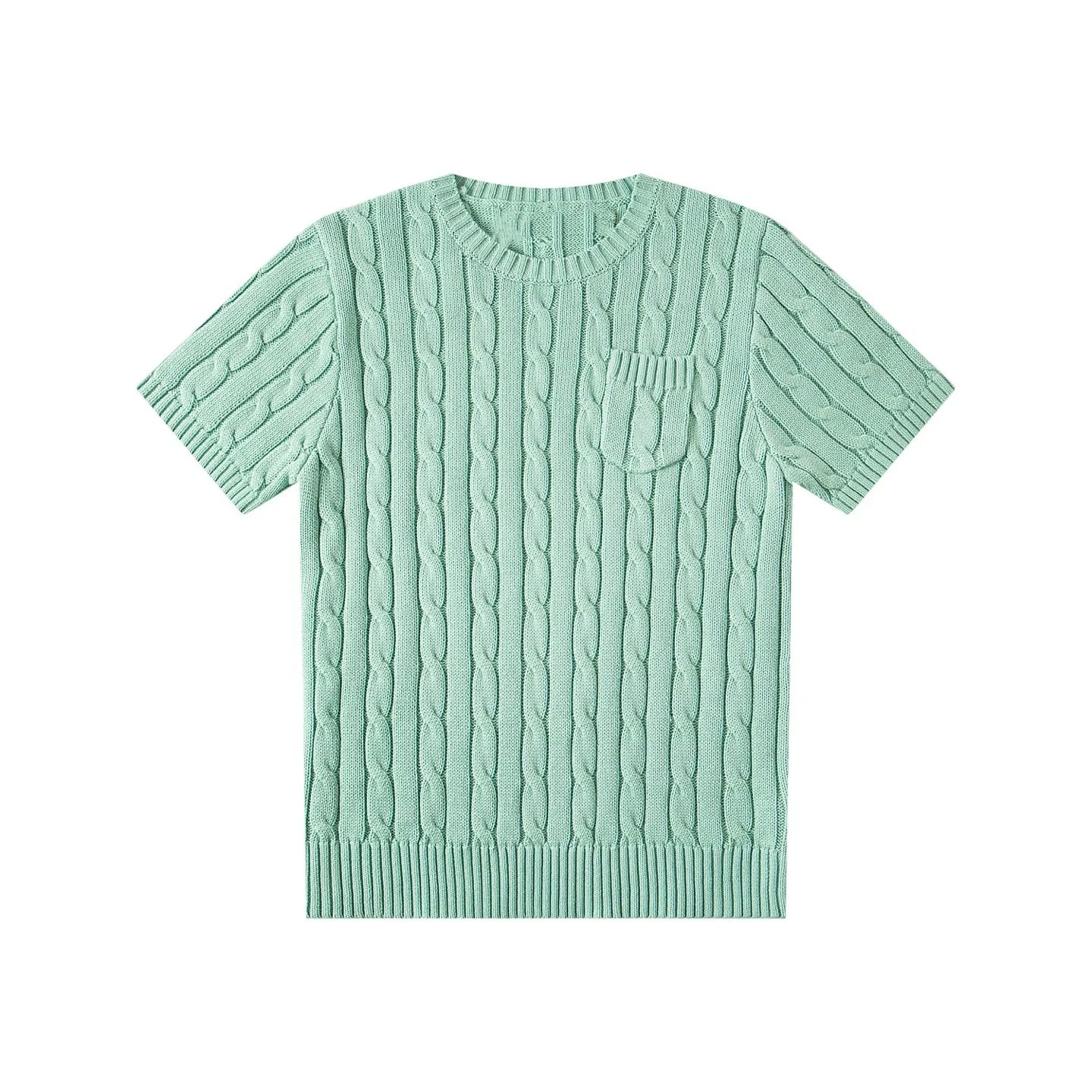 women's t-shirts and polos old money style Classic round neck Women's shirt embroidered chest pocket knitted short sleeved shirt