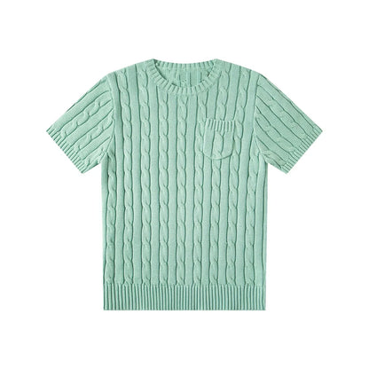 women's t-shirts and polos old money style Classic round neck Women's shirt embroidered chest pocket knitted short sleeved shirt