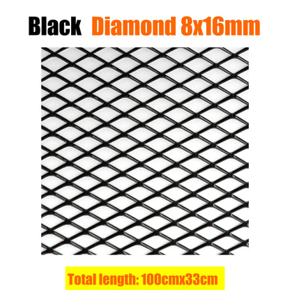 100x33cm Aluminium Racing Car Bumper Grille Grill Mesh Net Vent BlackTuning Universal Protector Caravan Camper Home Garden