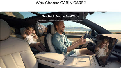 Ottocast Cabin Care Wireless CarPlay Adapter Baby Car Camera 1080P HD 150° Wide-angle Night Vision Backseat Monitor for 98% Car