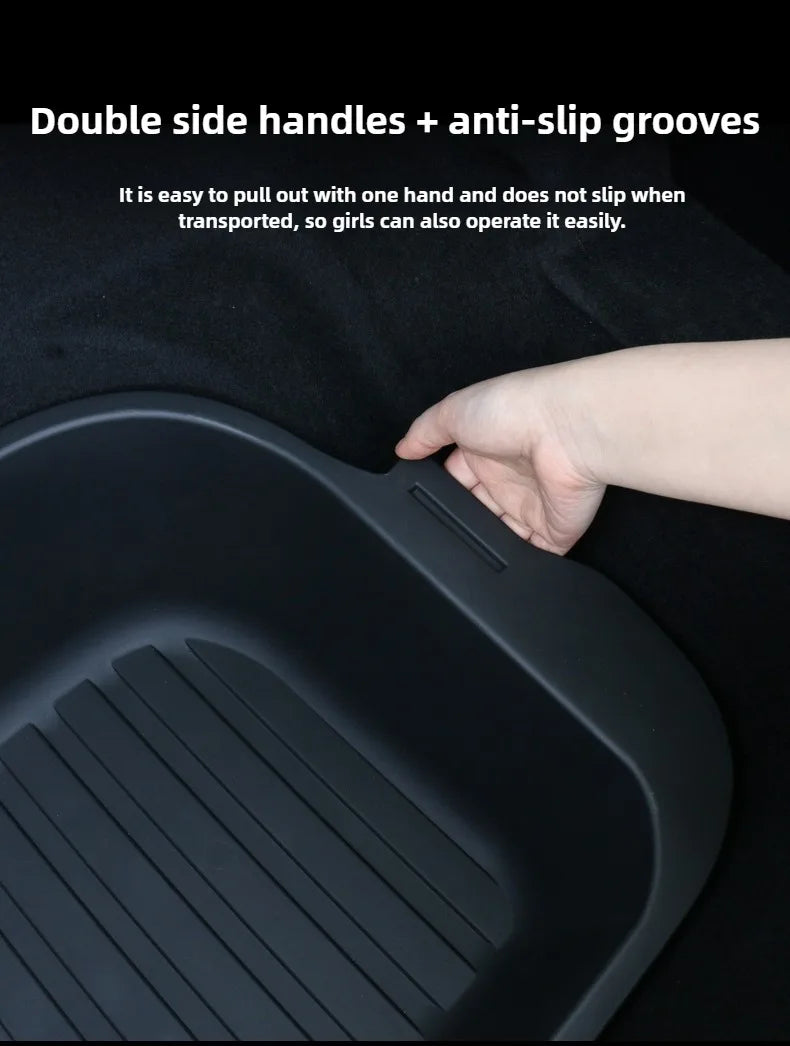 For Tesla Model Y Juniper 2021-2025 Launch Front&Rear Trunk Storage Box Double-Deck Luggage Frunk Organizer Box Dustproof Cargo