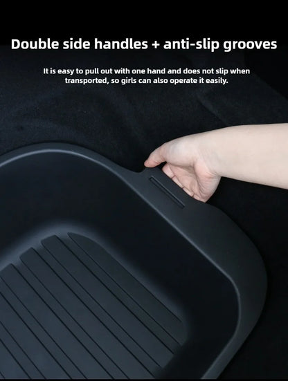 For Tesla Model Y Juniper 2021-2025 Launch Front&Rear Trunk Storage Box Double-Deck Luggage Frunk Organizer Box Dustproof Cargo