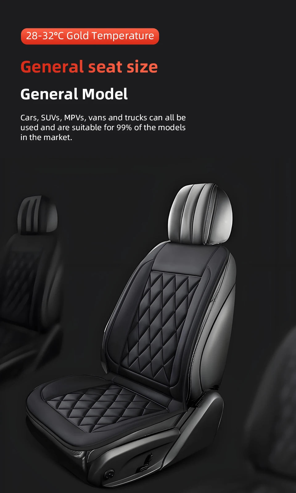 12V Car Heating Seat Cushion Seat Covers Winter Car Seat Heater  Car Accessories Heating Pads Universal Available In Black Red