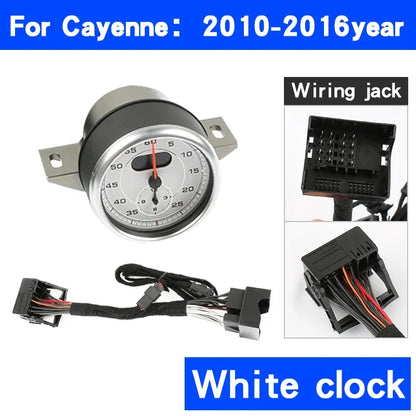 Stopwatch For Porsche Cayenne 958 10-17 Interior Dashboard Central Chrono Clock Compass Time Electronic Meter Clock Accessories