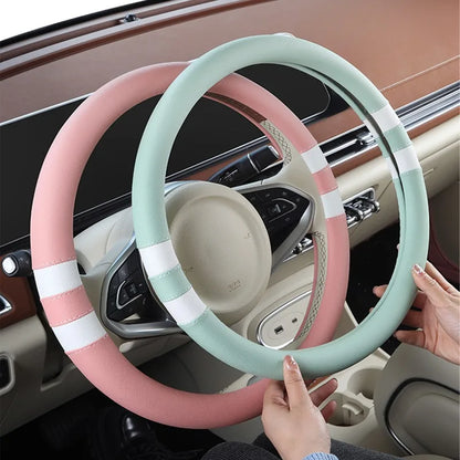 Car Steering Wheel Cover for Women Girls Universal 14.5-15 Inch, Breathable , Non-Slip, Car Interior Accessories for Most Cars
