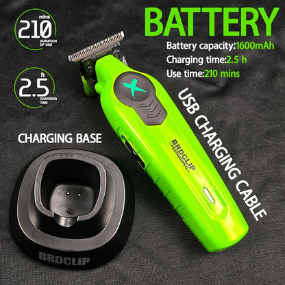 New 2026 BRDCLIP FA1T Green Professional Hair Trimmer Barber Carving Gradient Finish Machine Electric Clipper with Charger Stand