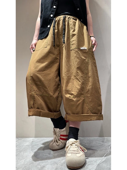 Amax LuluE 2026 Japanese Design Soild Pants Females Summer Fashion Loose Elegant Harem Trousers Womens Vintage Leisure Clothes