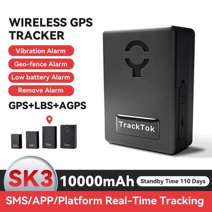 4G GPS Tracker Car Locator Vehicle Long Standby GPS Locator Magnet Waterproof 20000mAh Battery Real Time Position Free Web APP