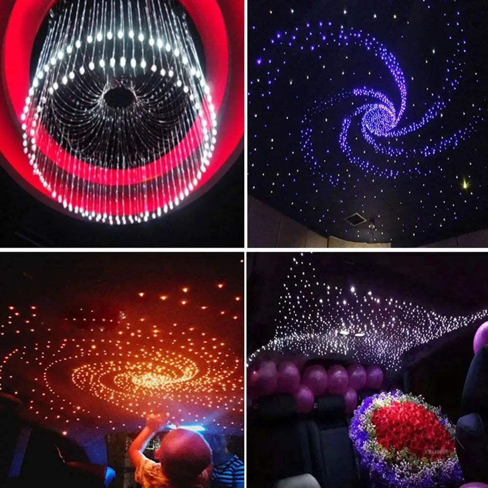 Car Starry Sky Light Auto Home Fiber Optic Lights Atmosphere Lamp Music Control Ceiling Lights RGB 12W 1/2 Interface 8Color LED