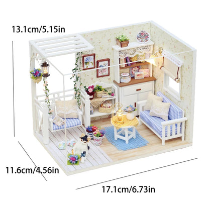 DIY Wooden Miniature Doll House Kit 3D Puzzle Assembly Building Kits With Furniture Decoration Dollhouse Toys For Birthday Gifts