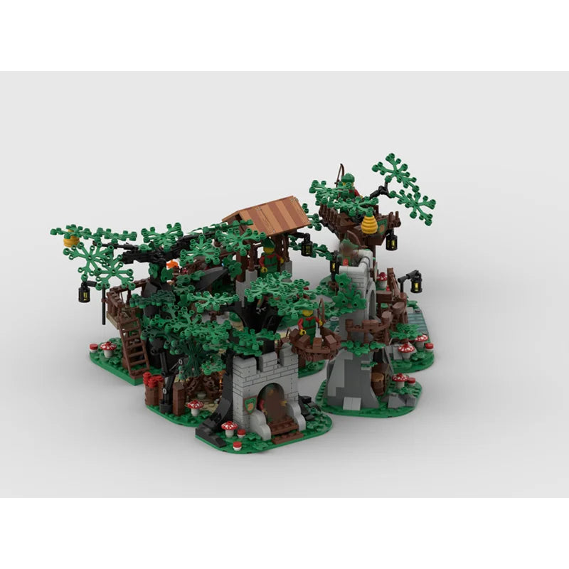1393PCS New MOC Building Model Medieval Forest Hideout Collection Modular Children's Assembly Building Block Toy Gift