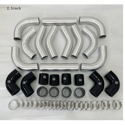 Front Mount intercooler Universal Turbo Intercooler 550x180x65 2.5" Intercooler Pipe Aluminium Pipe Tube Hose Kit