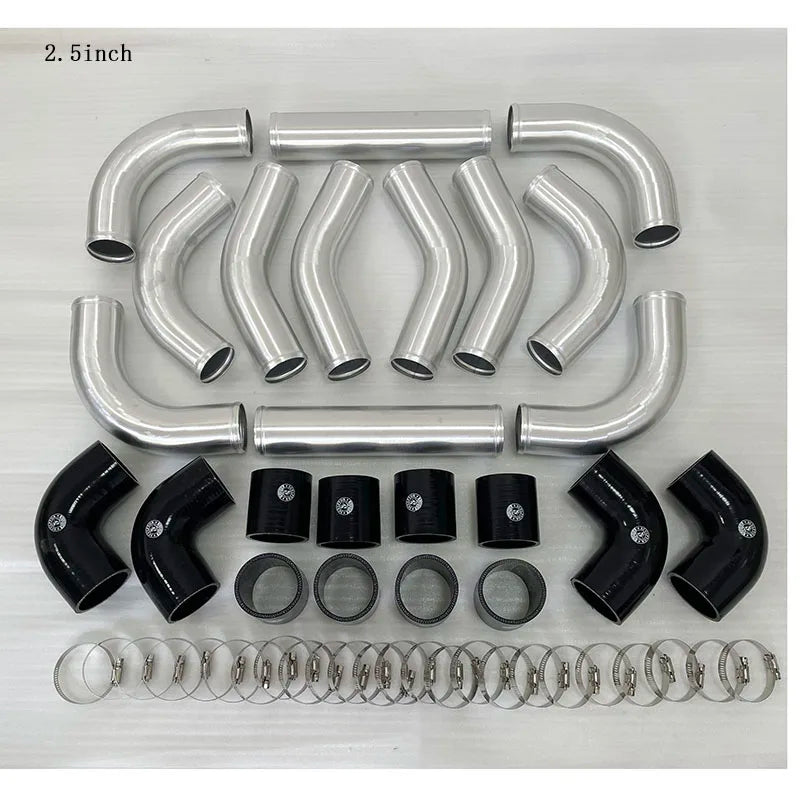 Front Mount intercooler Universal Turbo Intercooler 450x180x65 2.5" Intercooler Pipe Aluminium Pipe Tube Hose Kit