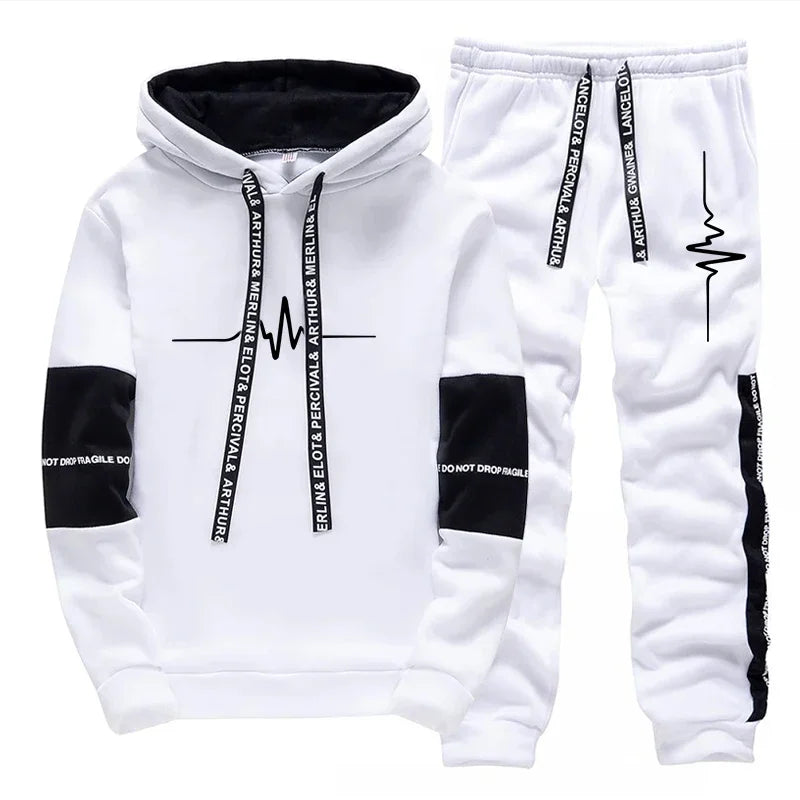 Men's Tracksuit Casual Quality Autumn Winter Sports Hooded Single Sweatshirts And Daily Sweatpant Comfort Outdoor Jogging Simple