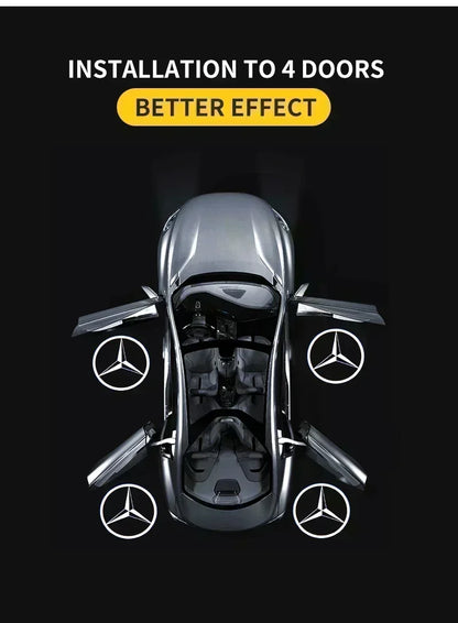 QQ 2pcs Car door welcome light logo Emblem Mercedes Benz AMG A C E GLC GLA GLE GLB Class W177 W205 W212 W213 X253 X156 W166 X247
