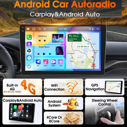 JIUYIN 10.1" Android 15 Car Radio For Mitsubishi Lancer 2007 - 2017 CarPlay Android Auto GPS 4G Multimedia Stereo Navigation