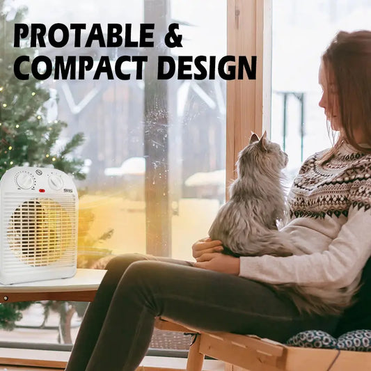 Desktop Office Heating Fan Compact Portable Electric Fan Heater 2000W Portable Plastic Household Heater