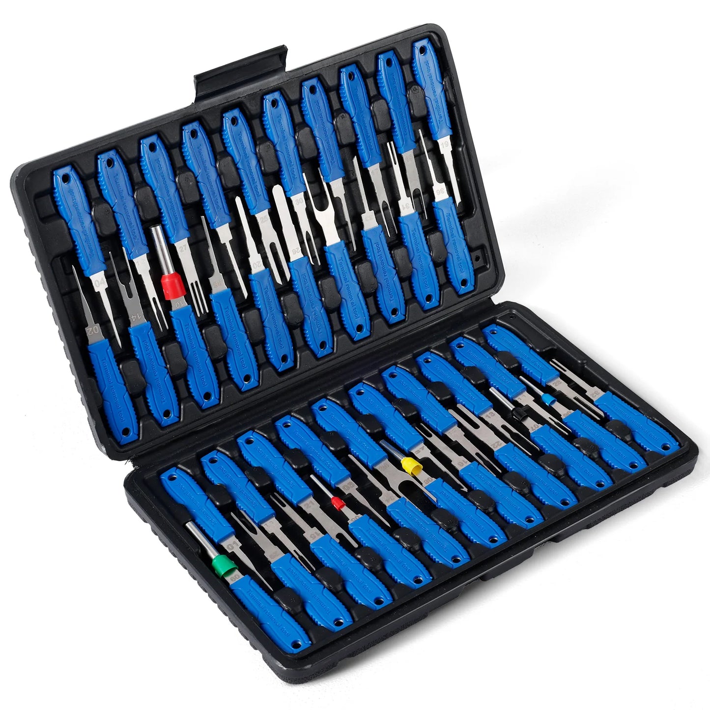 41PCS Electrical Pin Terminal Removal Tools Car Depinning Tool with Plastic Case for Connector Terminal Pin Removal Tool Kit