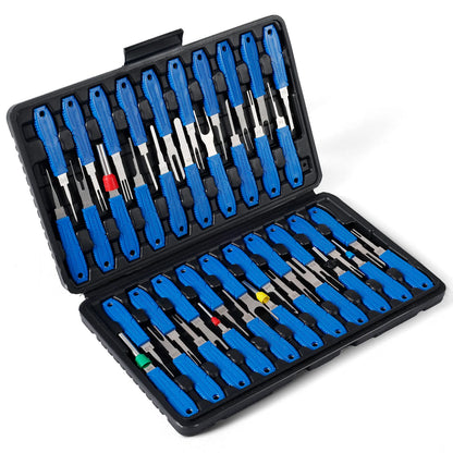 41PCS Electrical Pin Terminal Removal Tools Car Depinning Tool with Plastic Case for Connector Terminal Pin Removal Tool Kit