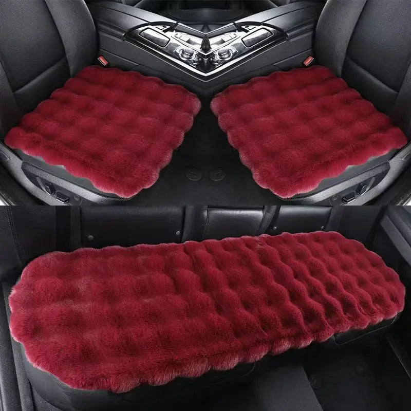 Winter Plush Rabbit Covers Car Seats Cushion Universal Keep Warm Ultra-Soft Auto Chair Protector Pad Car Interior Accessories