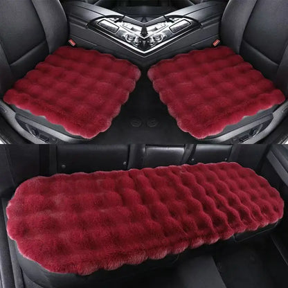 Winter Plush Rabbit Covers Car Seats Cushion Universal Keep Warm Ultra-Soft Auto Chair Protector Pad Car Interior Accessories