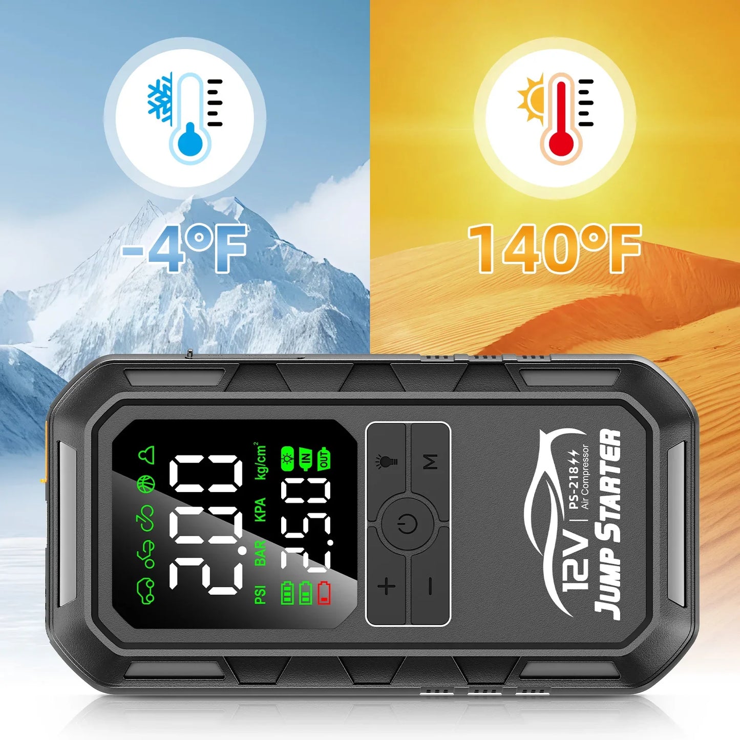 10000a 8000a Amp 7000a 6000a 180psi Smart Car 12v Battery Booster Auto Tire Super Compressor Air Pump Power Bank Jump Starter