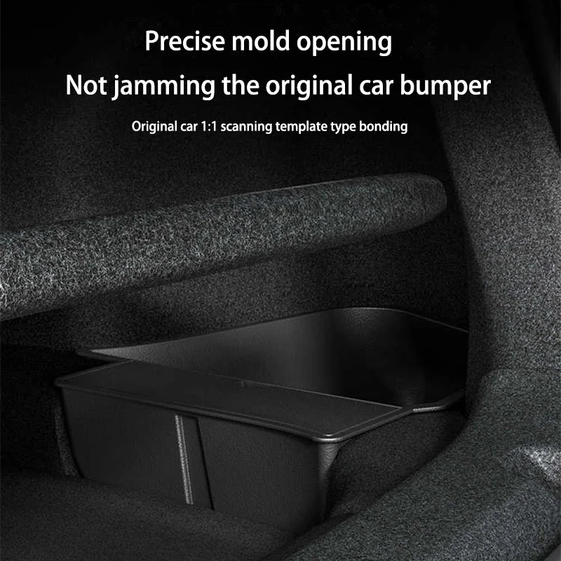For Tesla Model Y Juniper 2026 2025 Trunk Side Storage Box Rear Trunk Organizer Flocking Mat Partition Anti-dirty Accessories