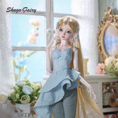 Sano C Bjd Doll 1/4 Bariy French Vintage Maiden Anime  Flared Jeans Original Joint Toys Fullset ShugaFairy