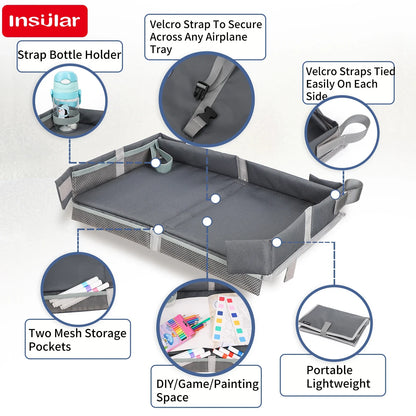 Portable Travel Painting Tray for Kids Folding Drawing Whiteboard Multi-functional Storage Table Set Boys Girls on Planes Trains