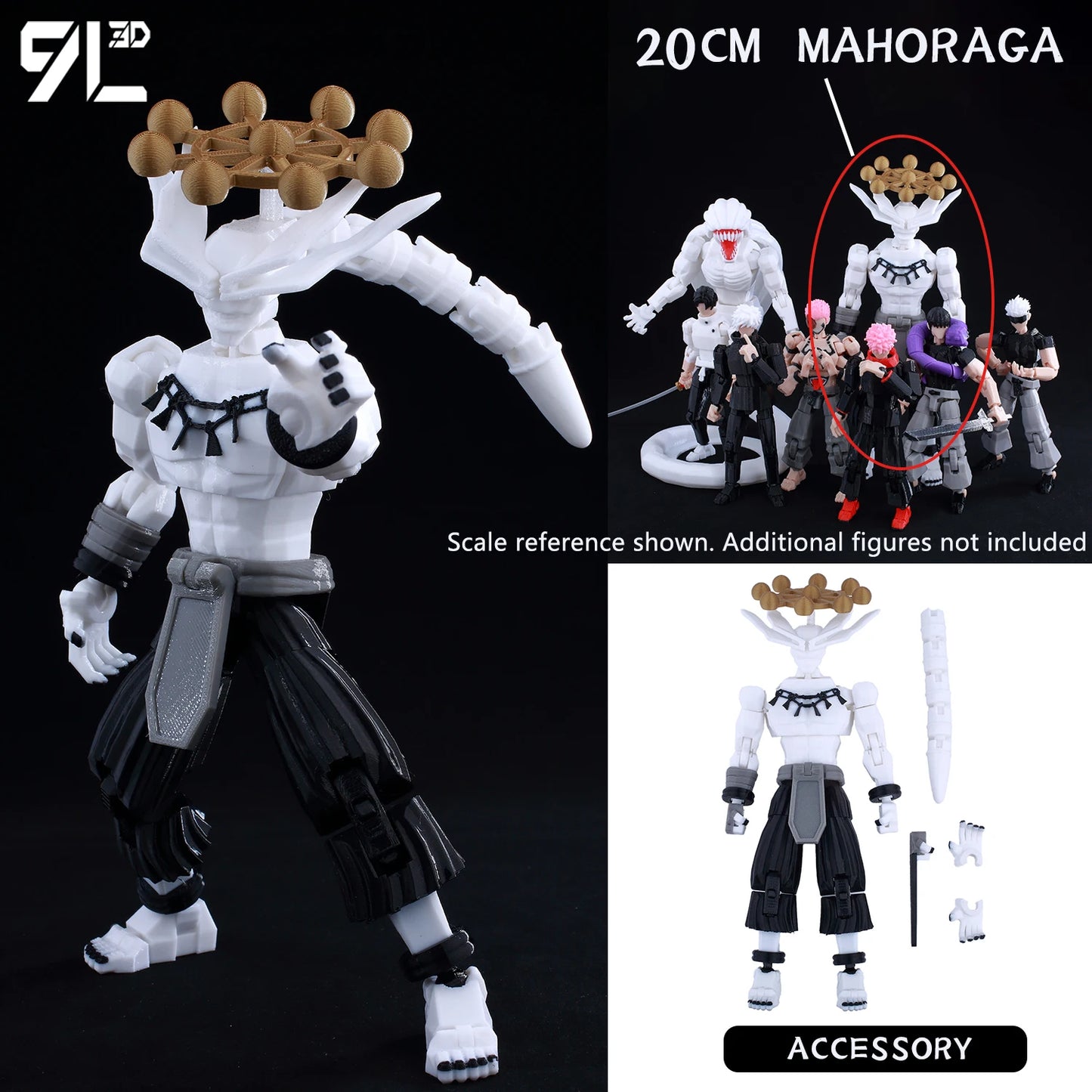 9L3D New 2025 Titan13 Fushiguro Desk Decoration LUCKY13 Mahoraga & Dogs T13 Multi-Jointed Dummy13 Stop Motion Animation For Fans