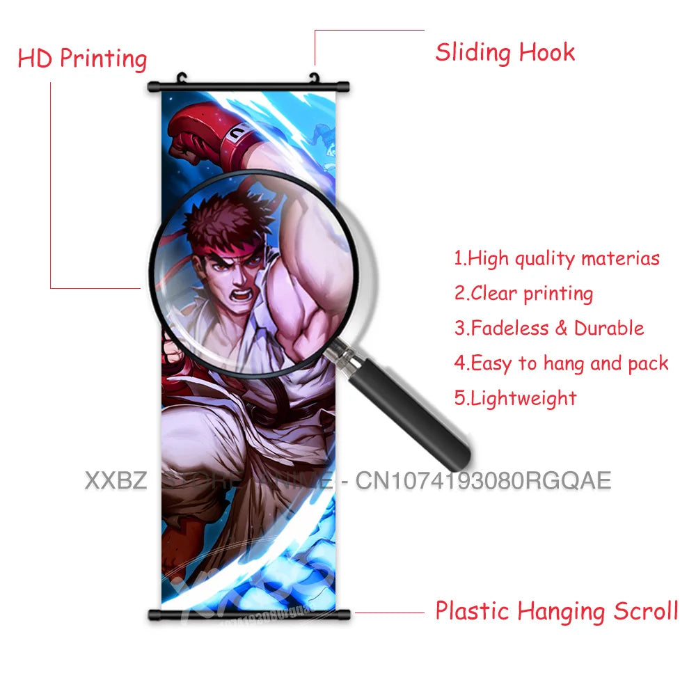 Fighting Game Street Fighter Home Decoration Hanging Painting Gouken Figures Wall Artwork Scrolls Picture Canvas Print Poster