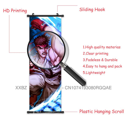 Fighting Game Street Fighter Home Decoration Hanging Painting Gouken Figures Wall Artwork Scrolls Picture Canvas Print Poster