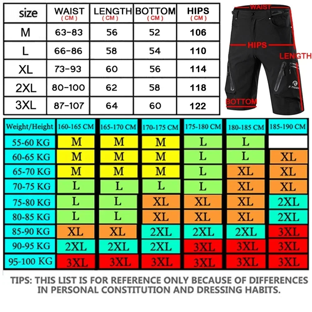 X-TIGER Men's Casual Cargo Shorts Multi-Pocket Outdoor Hiking Work Pants Summer Sports Shorts Motorcycle Riding Shorts