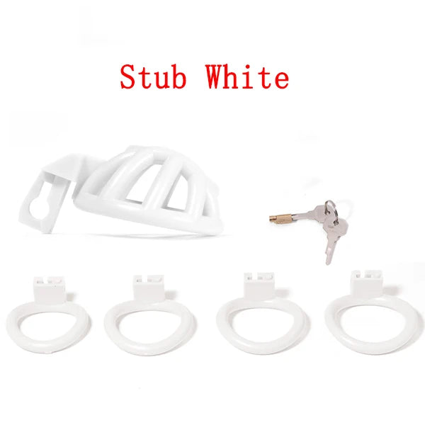 Negative/Micro/Small Chastity Cage for Sissy Sex Toys with 4 Size Cock Rings Pink/Black/White Bdsm Penis Lock Adult Toys for Men