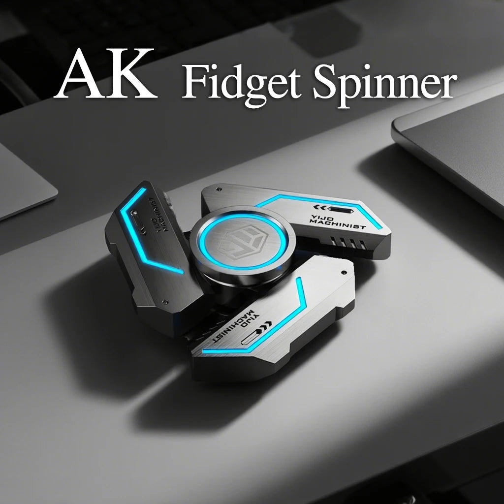 Metal Fidget Spinner Glow in the Dark Quiet Bearings, Stress Relief Toy for Kids & Adults, Cool Gift for Anxiety Relief