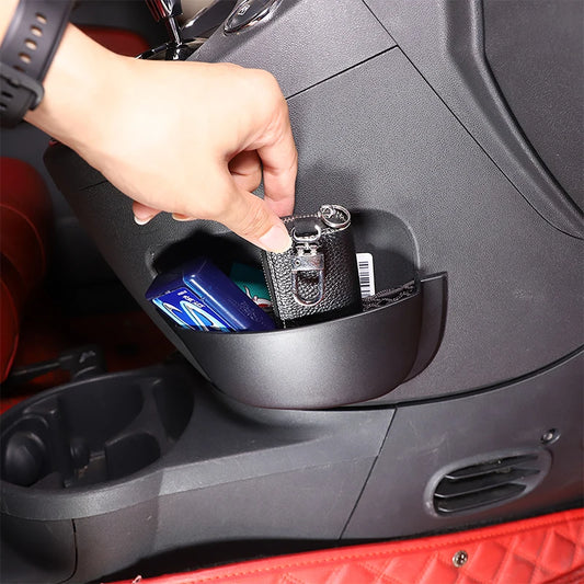 For Fiat 500 2011-2017 ABS black car center console side storage box mobile phone box key box car storage box accessories