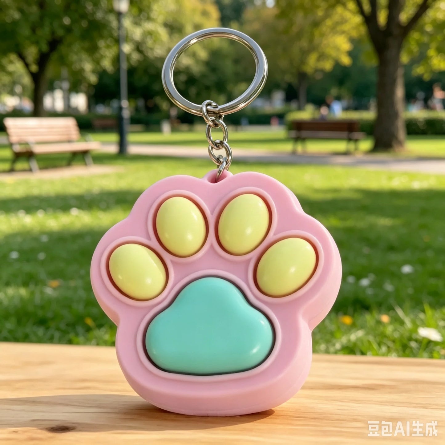 New Cat Kawaii Claw Pop It Fidget Toy Keychain Color Matching Push Bubble Anti-anxiety Squeeze Pendant Portable Mini Sensory Toy