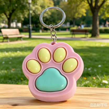New Cat Kawaii Claw Pop It Fidget Toy Keychain Color Matching Push Bubble Anti-anxiety Squeeze Pendant Portable Mini Sensory Toy