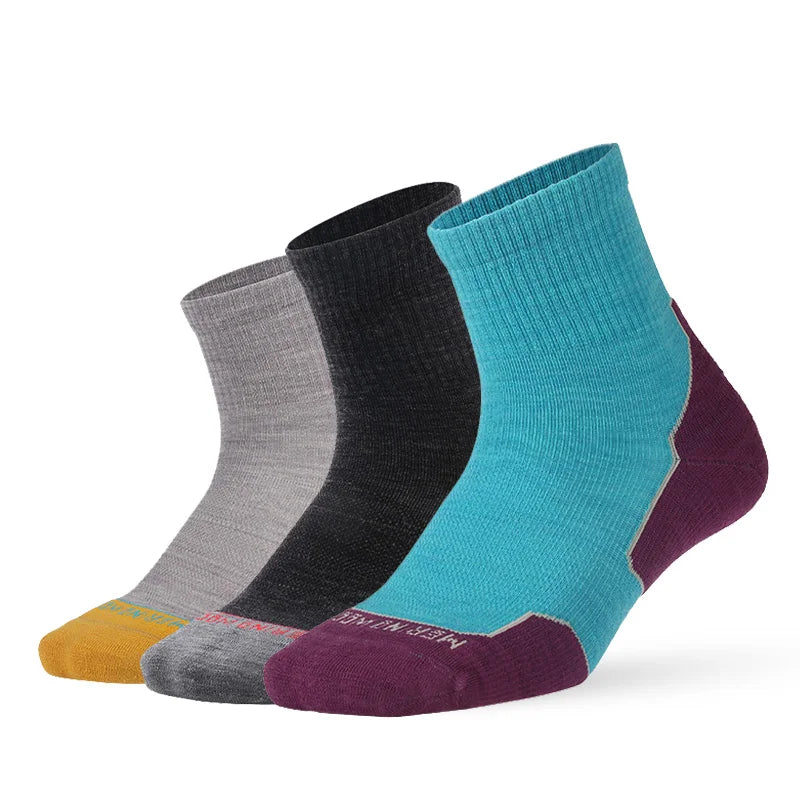 ZEALWOOD Marathon Running Socks, Men's Women's Outdoor Merino Wool Sports Compression Socks Breathable Cushion Cycling 1/3 Pairs