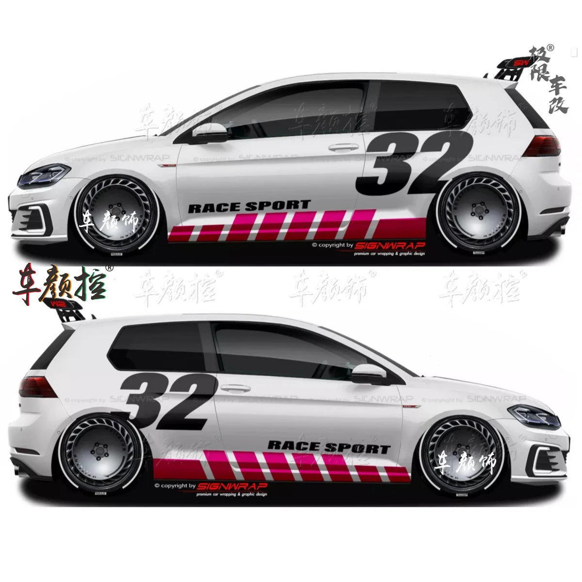 Car stickers For Volkswagen Golf8 MK5 MK6 MK7 GTI POLO customized exterior design sporty fashionable decals Vinyl  Accessories