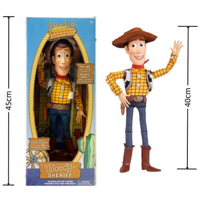 New Hot In Stock 40cm Pixar Toy Story  Woody Action Figures English Movie Sound Character Doll Cloth Cowboy Birthday Gift