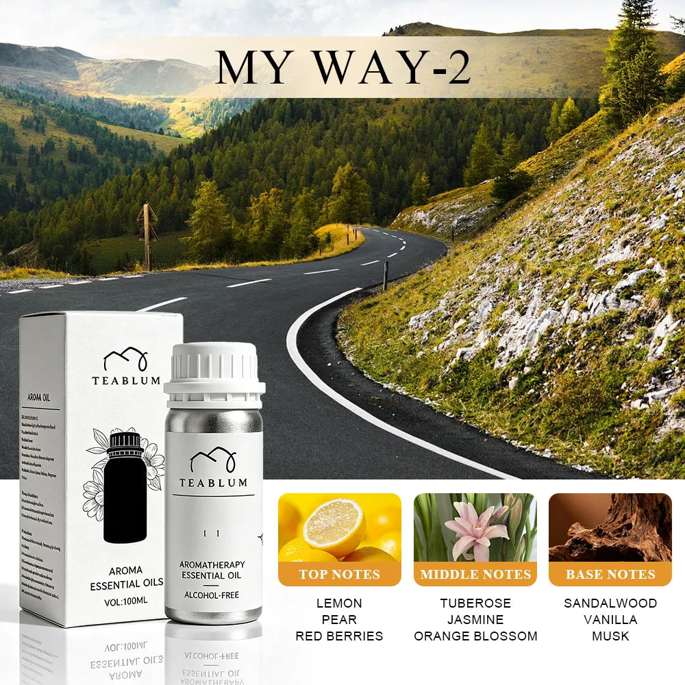 TEABLUM 100ML Aromatic Hotel Essential Oil Hotels Home Air Freshener Pure Plant Essential Oil Alcohol Free for Electric Diffuser