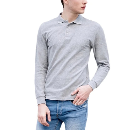Top Compass Patch Long Sleeved Polo Shirt Spring Autumn All Cotton Casual Men's Luxury Golf Long Sleeved T-shirt Top Asian S-3XL