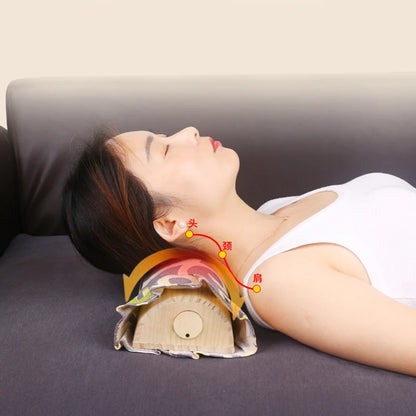 Wooden Moxibustion Pillow Cervical Pillows Neck Waist Warm Massage Moxa Stick Burner Body Relax Joint Pain Relief Health Care