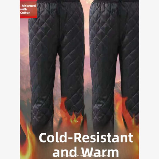 Thickened Winter Cotton Pants for Men Warm Loose High Waist Large Size Cold Proof  Welding Workwear Thermal Trousers